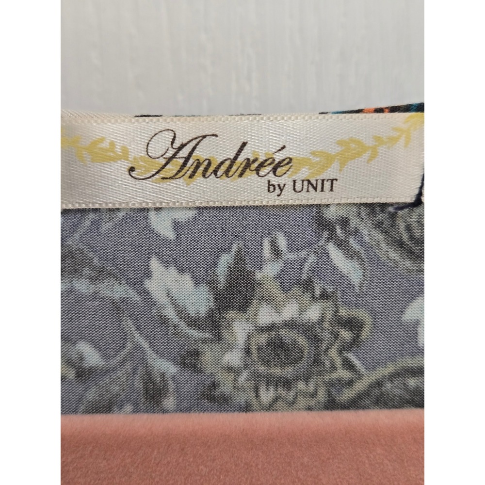 Andree by Unit Womens Patchwork Floral Paisley Babydoll Tunic Top Blue Large - Picture 3 of 6